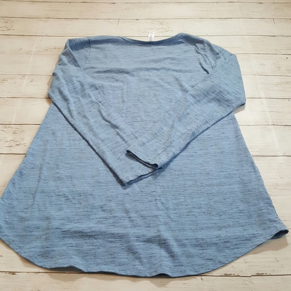 LuLaRoe long sleeve tee space dye blue scoop neck size small - Picture 3 of 3